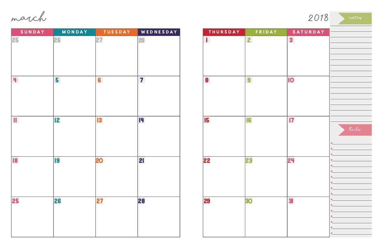 Free Printable 2 Page Calendar Blank | Monthly Printable