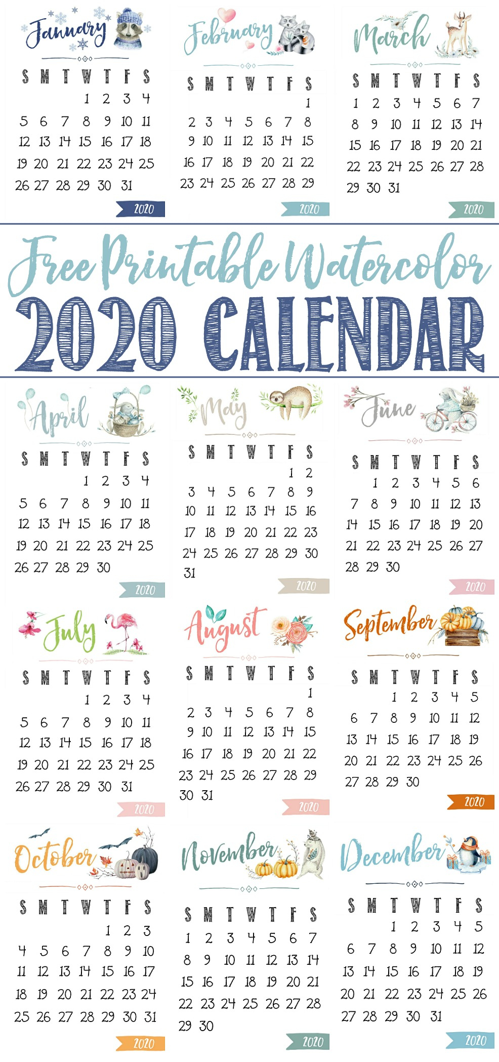 Free Printable 2020 Calendar - Clean And Scentsible