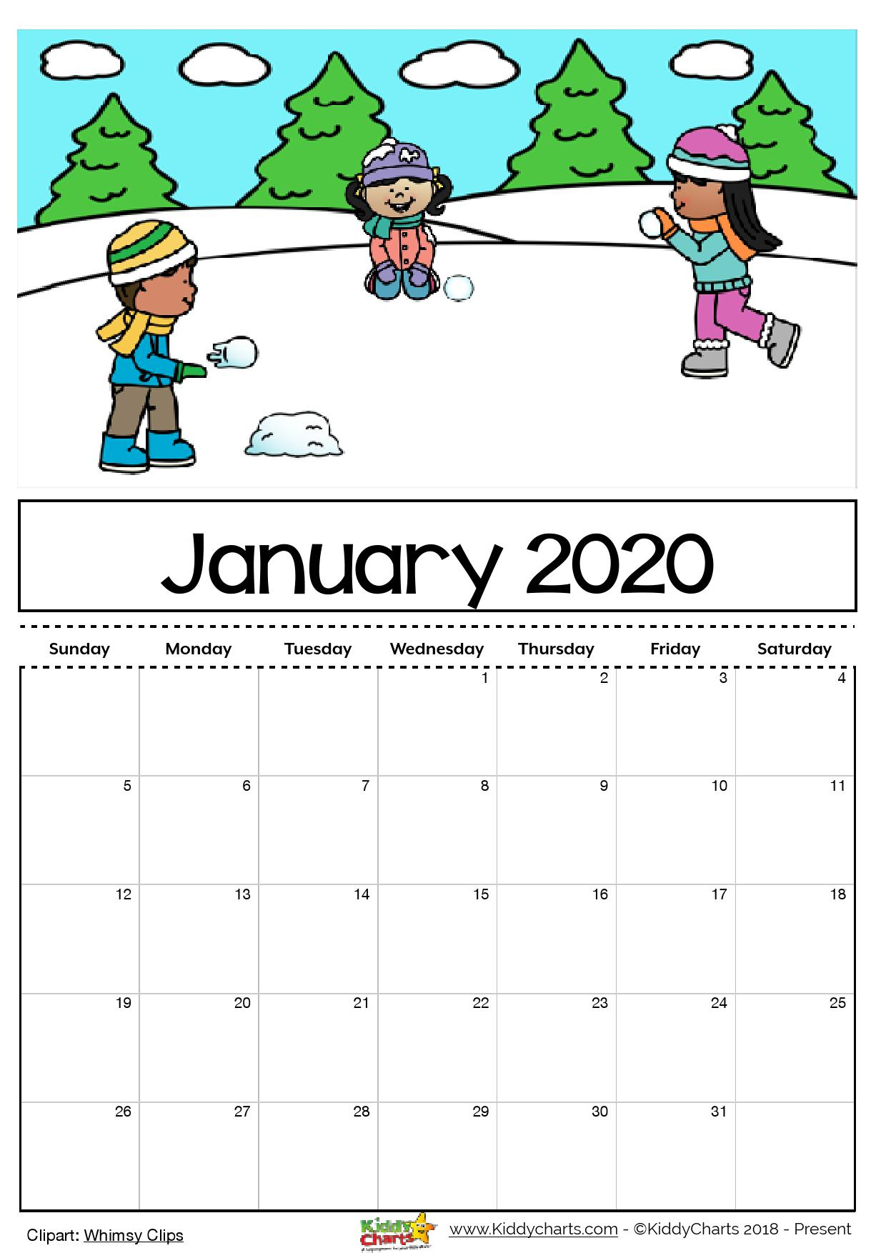 Free Printable 2020 Calendar For Kids, Including An Editable