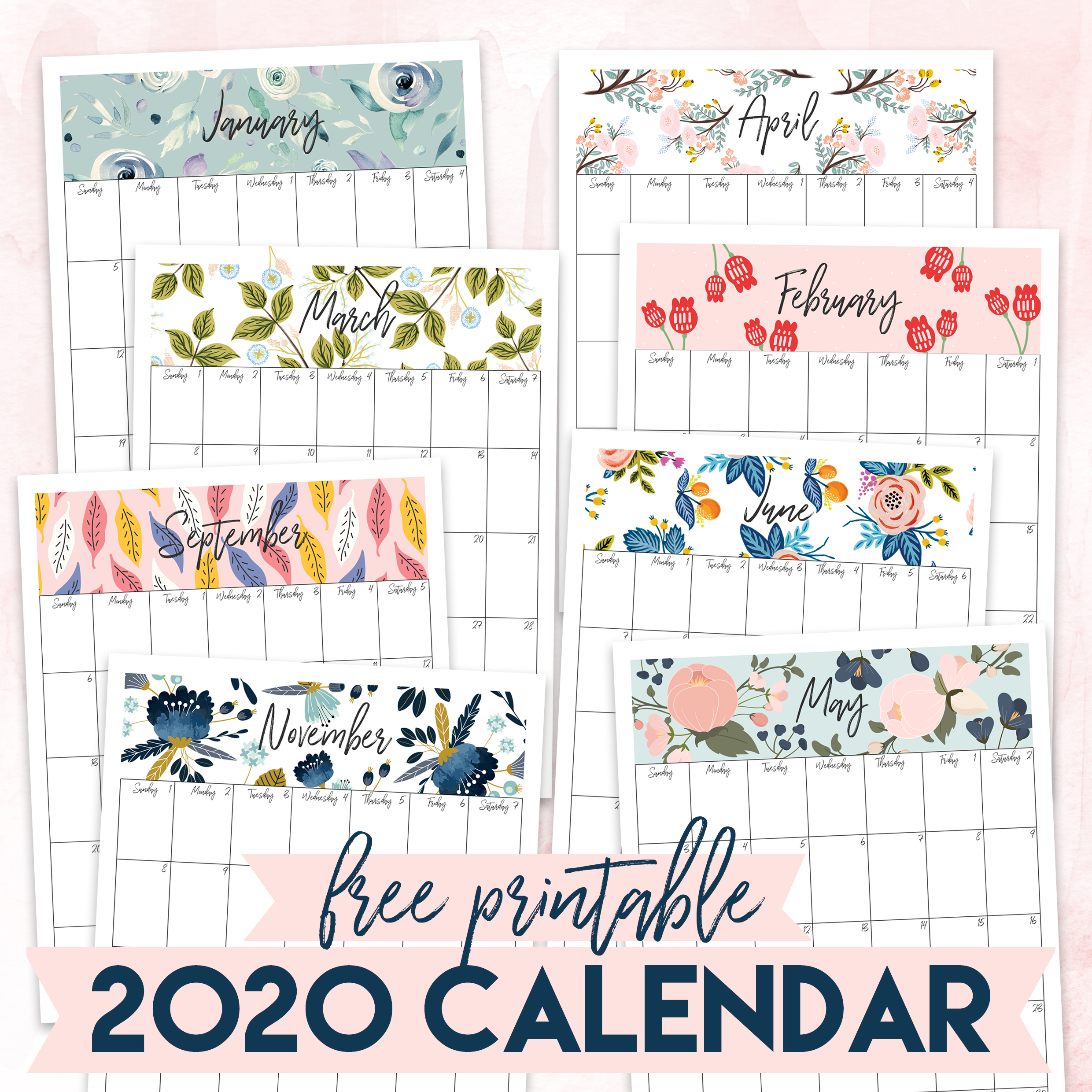 Free Printable 2020 Calendar - The Craft Patch