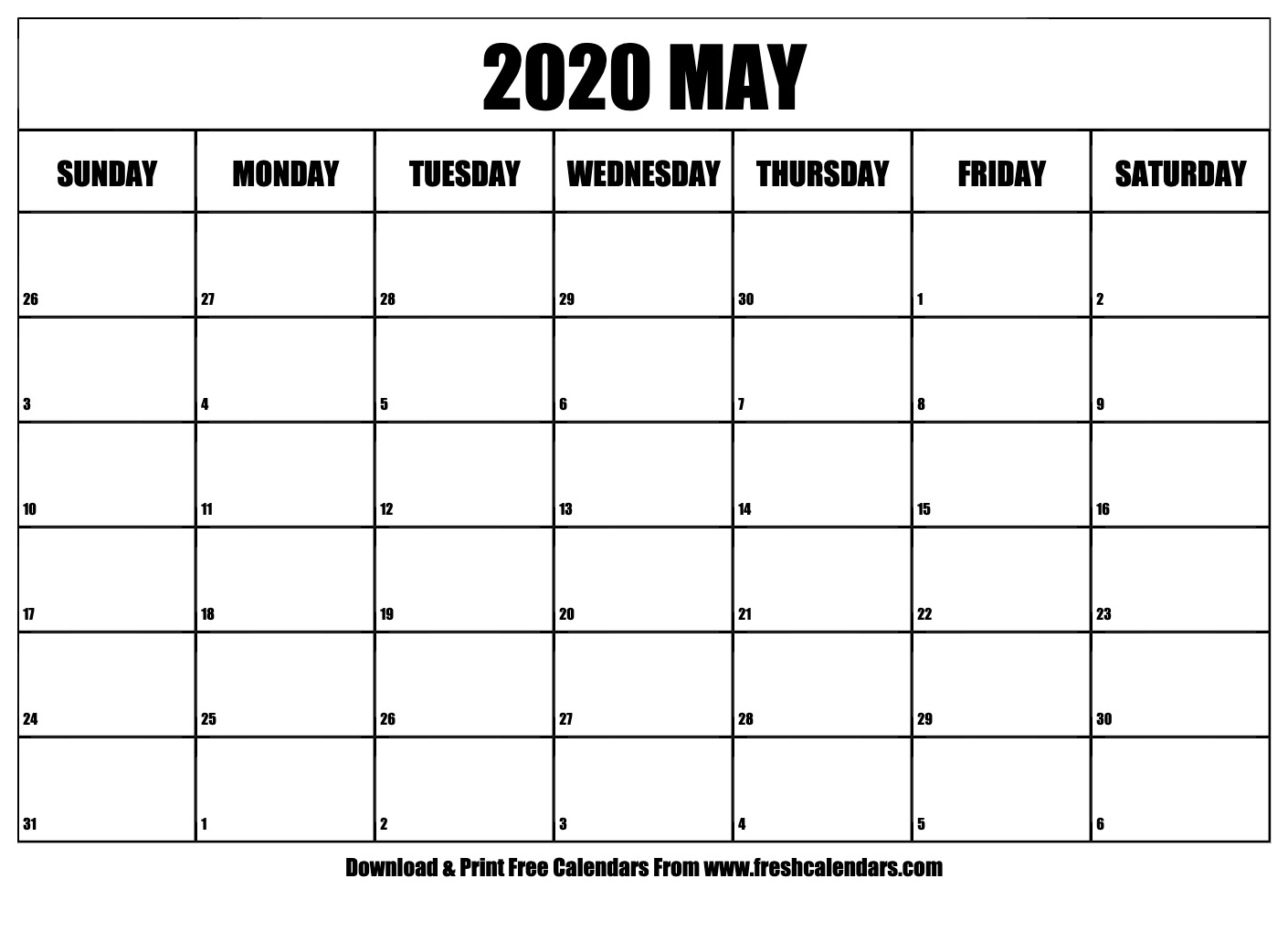 Free Printable 2020 Monthly Calendar With Holidays-Free