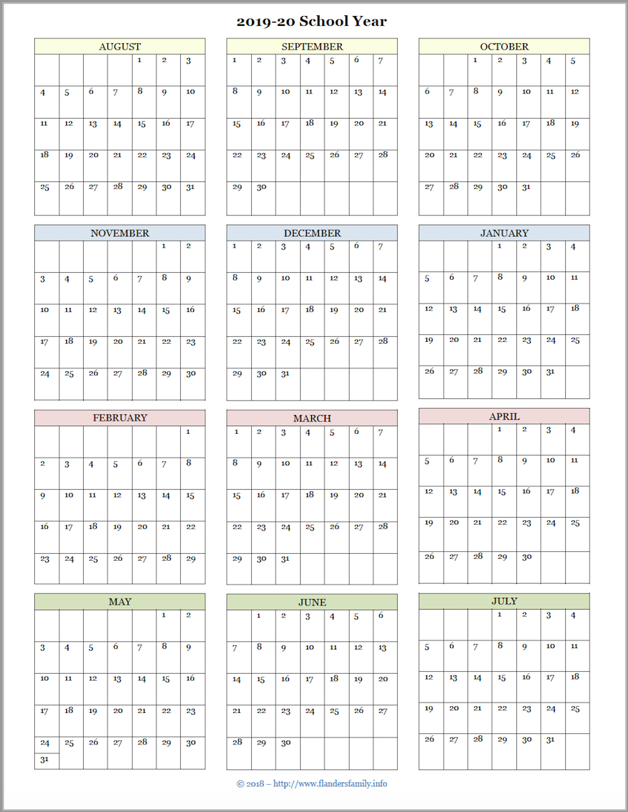 Free Printable Attendance Record &amp; Academic Calendar