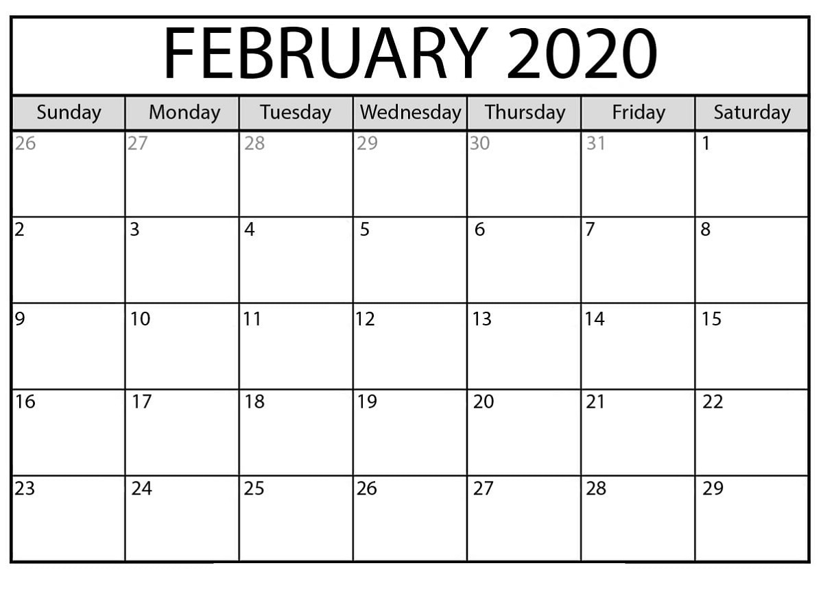 Blank Calendar 2020 Printable Monthly | Example Calendar ...