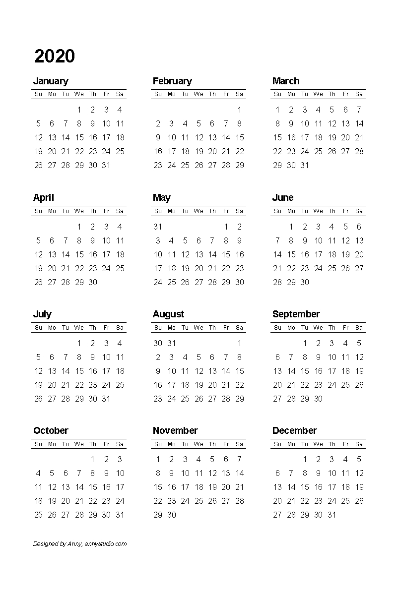 Free Printable Calendars And Planners 2020, 2021, 2022