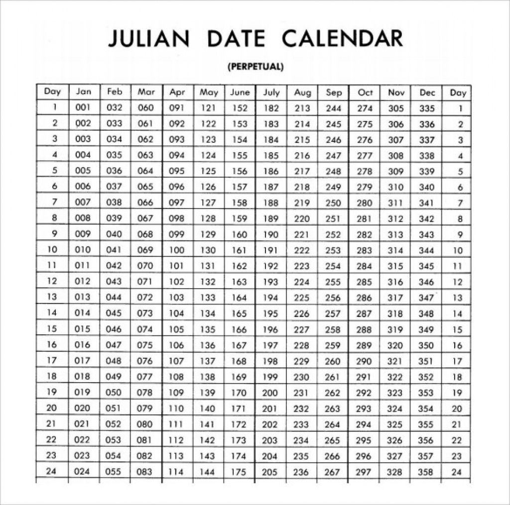Julian Date Calendar 2020 Printable Example Calendar Printable