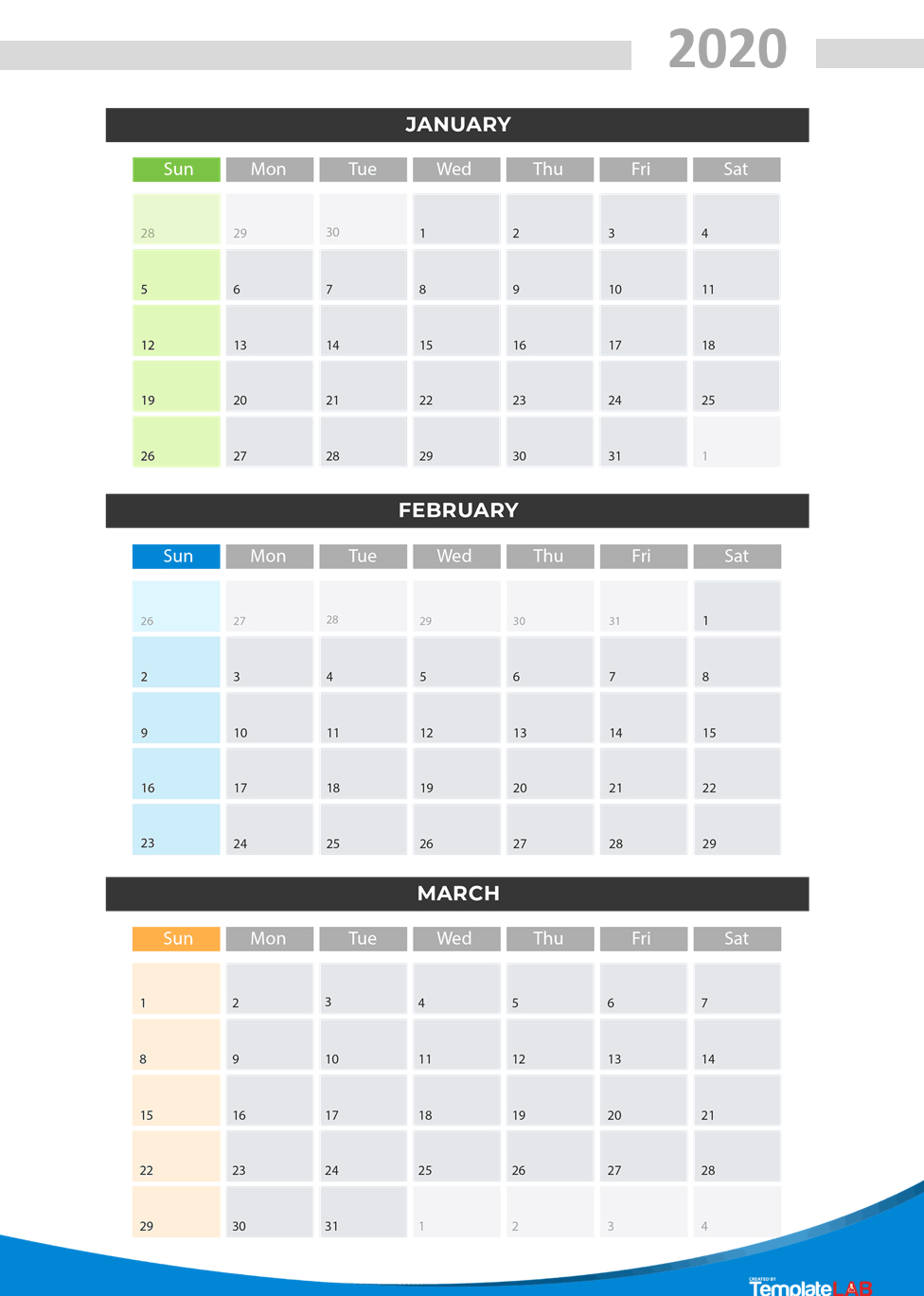 Free Printable Quarterly Calendar 2020 - Colona.rsd7