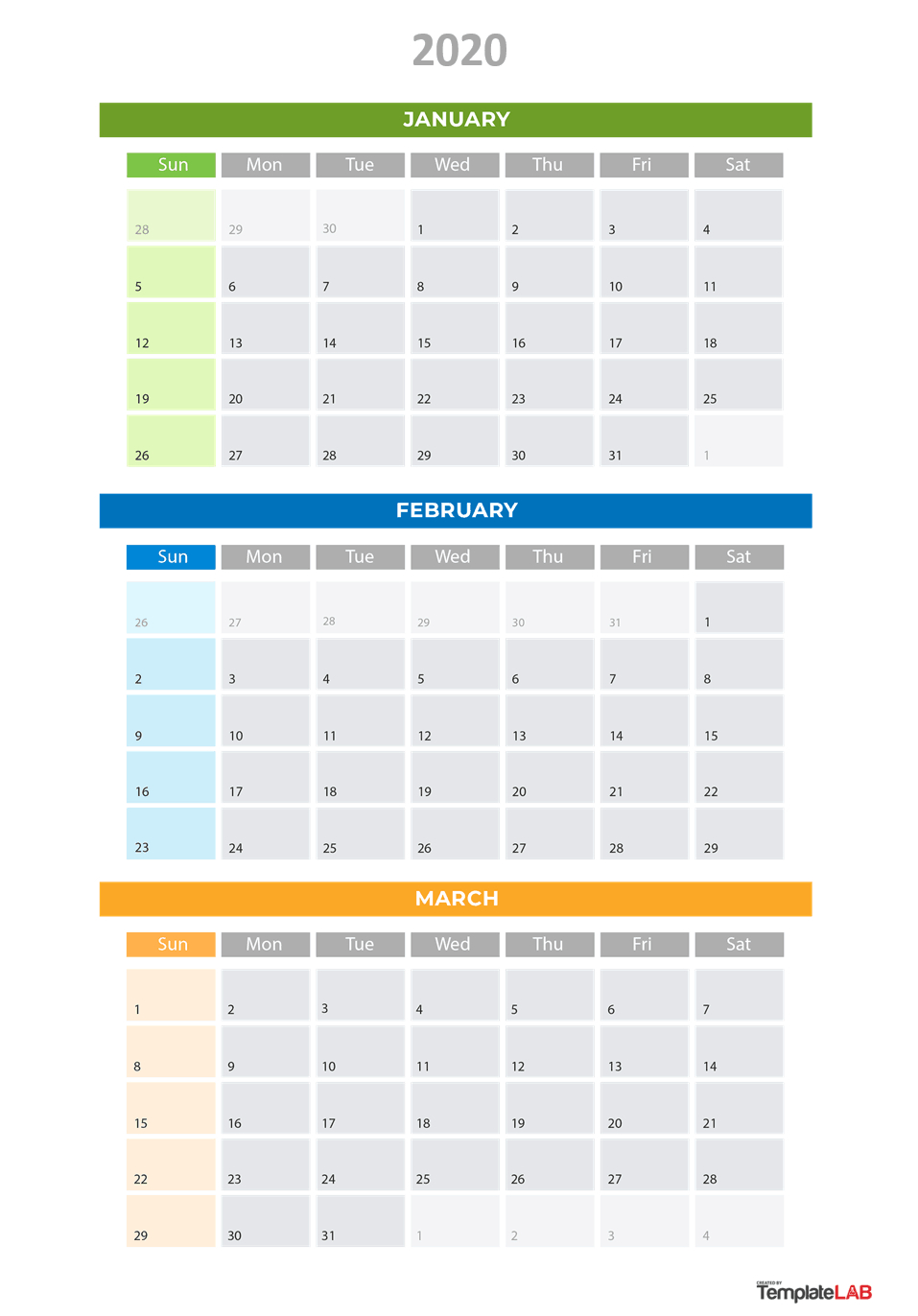 Free Printable Quarterly Calendar 2020 - Colona.rsd7