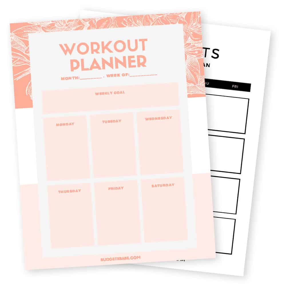 Free Printable Workout Calendar - Instant Download - Budgetxbabe