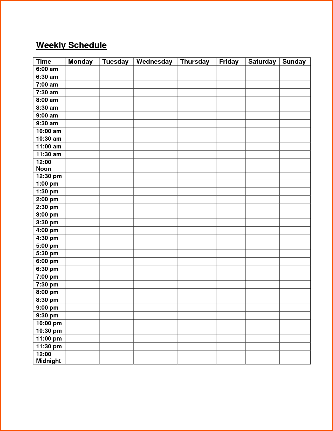 Free Weekly Class Schedule Template Excel #1 | Weekly