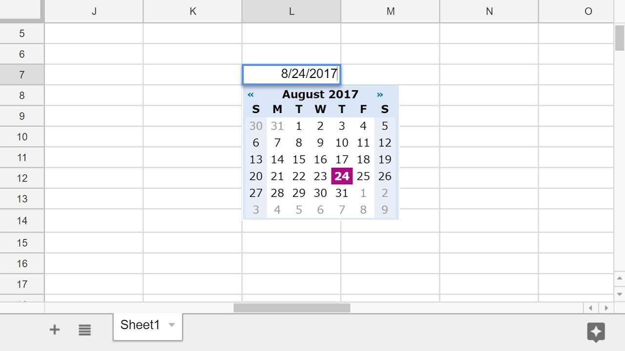 Monthly Calendar Google Sheets Example Calendar Printable