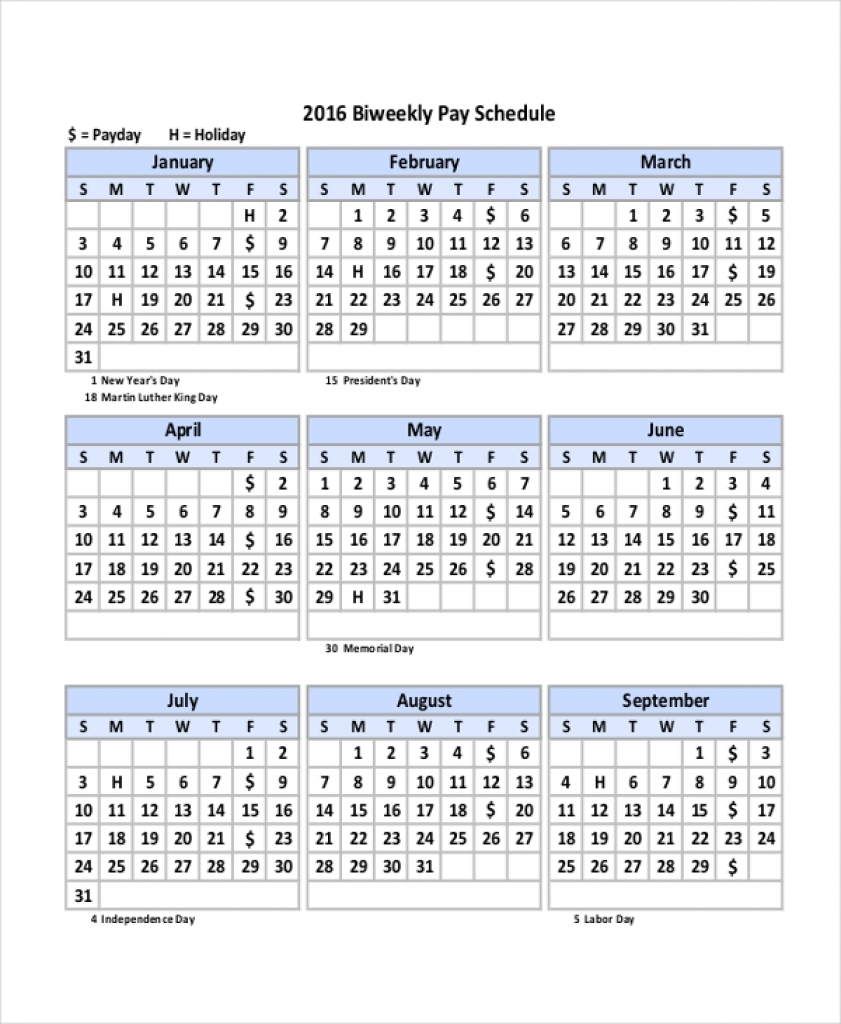 Biweekly Payroll Calendar 2020 Template Example Calendar Printable