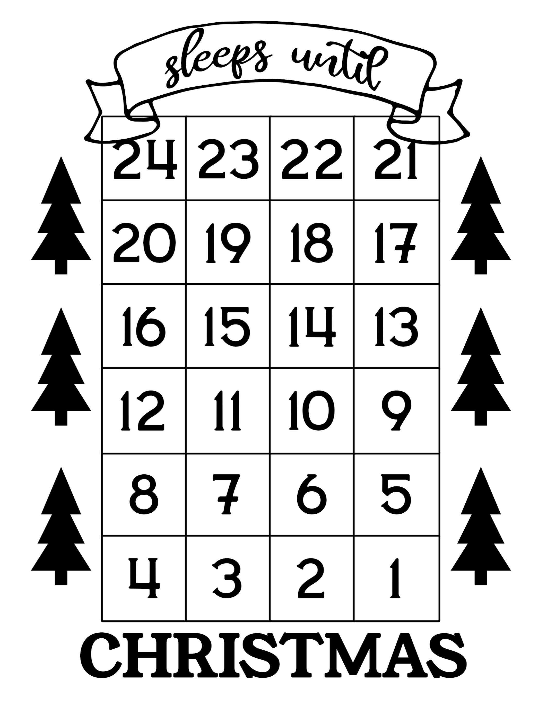 2020 Countdown To Chhristmas Calander Printable Example Calendar