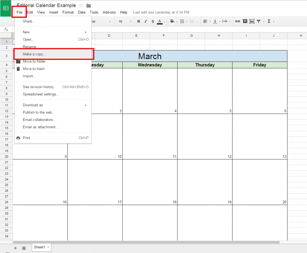 How To Make Calendar In Google Spreadsheet Copy Of Doc