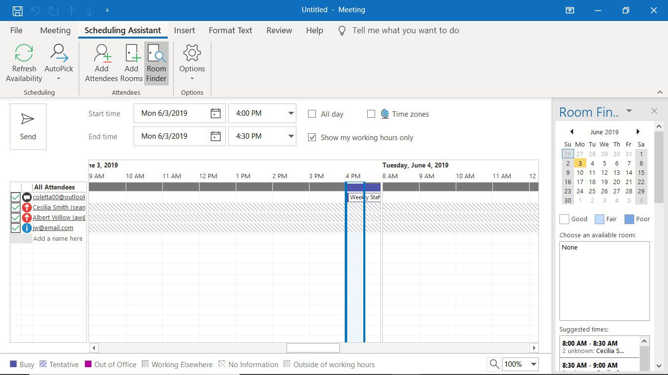 schedule a skype meeting in outlook