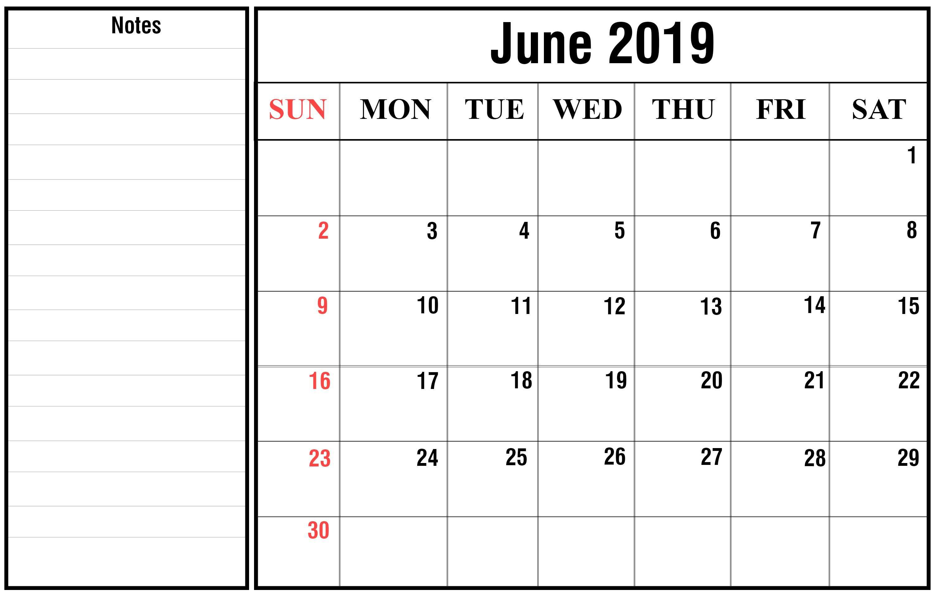 How To Schedule Your Month With June 2019 Printable Calendar