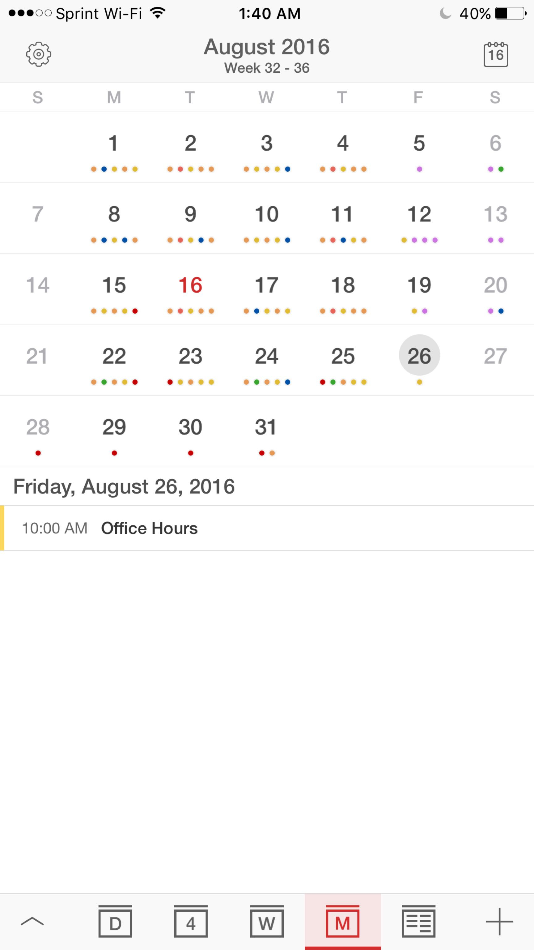 Monthly View Iphone Calendar Example Calendar Printable