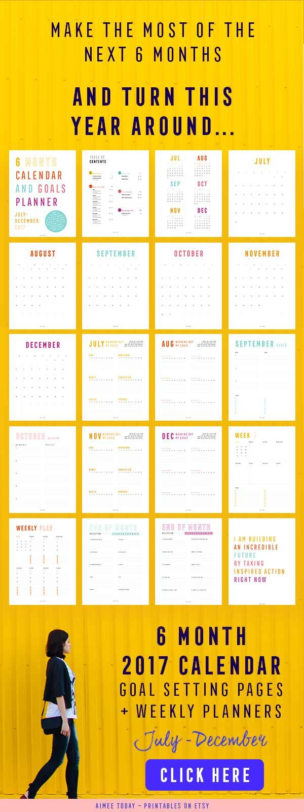I&#039;m Using This 6 Month Printable Calendar And Goals Planner