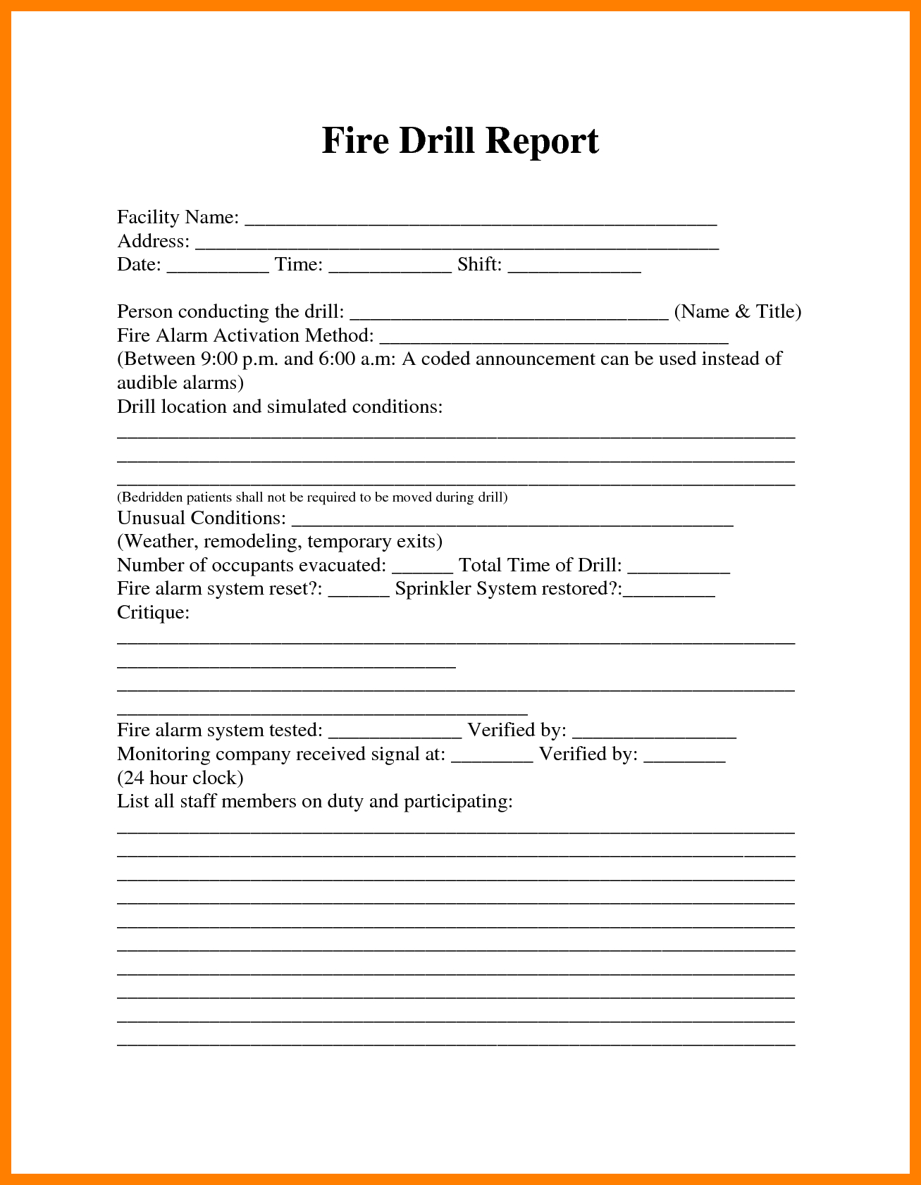 Image Result For Fire Drill Procedures For Summer Camp