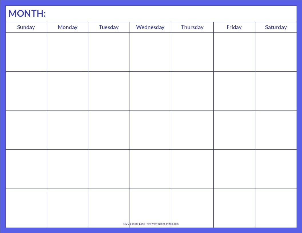 January 2015 Calendar Template Printable Blank Calendar Page