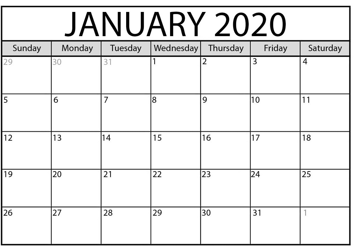 January 2020 Calendar | February 2020 Yearly Calendar Template!!