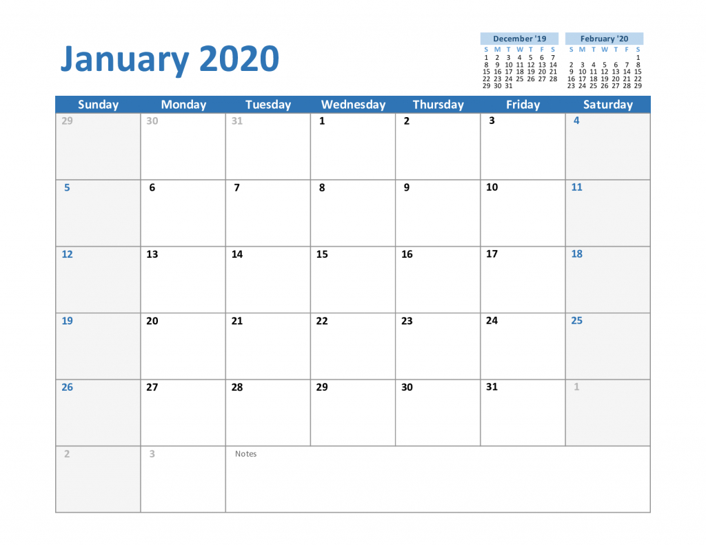 January 2020 Calendars The Calendar Spot - Colona.rsd7