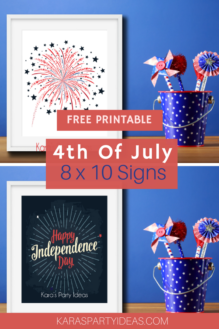 Kara&#039;s Party Ideas Free Printable 4Th Of July 8X10 Signs