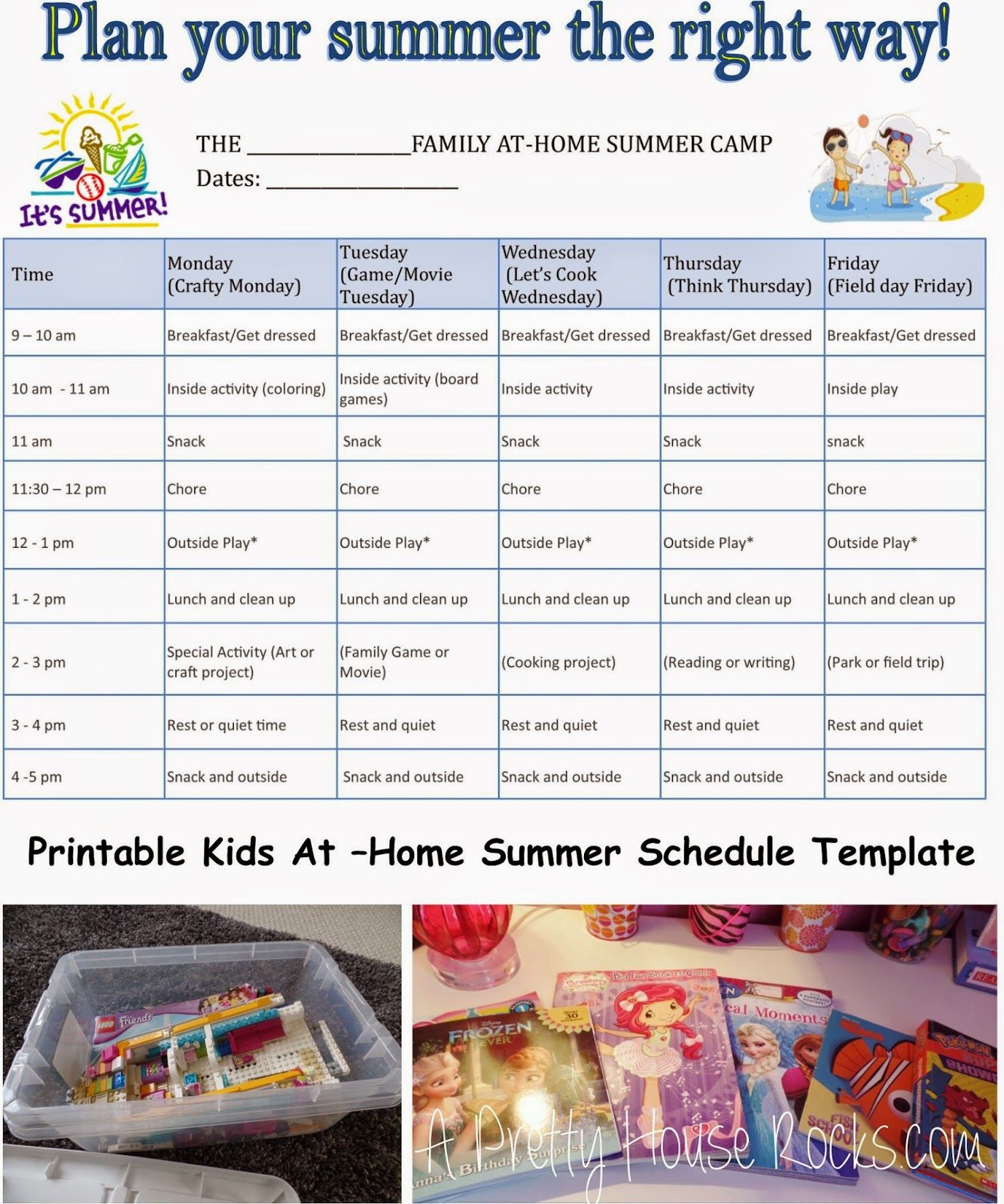 daily camp schedule template