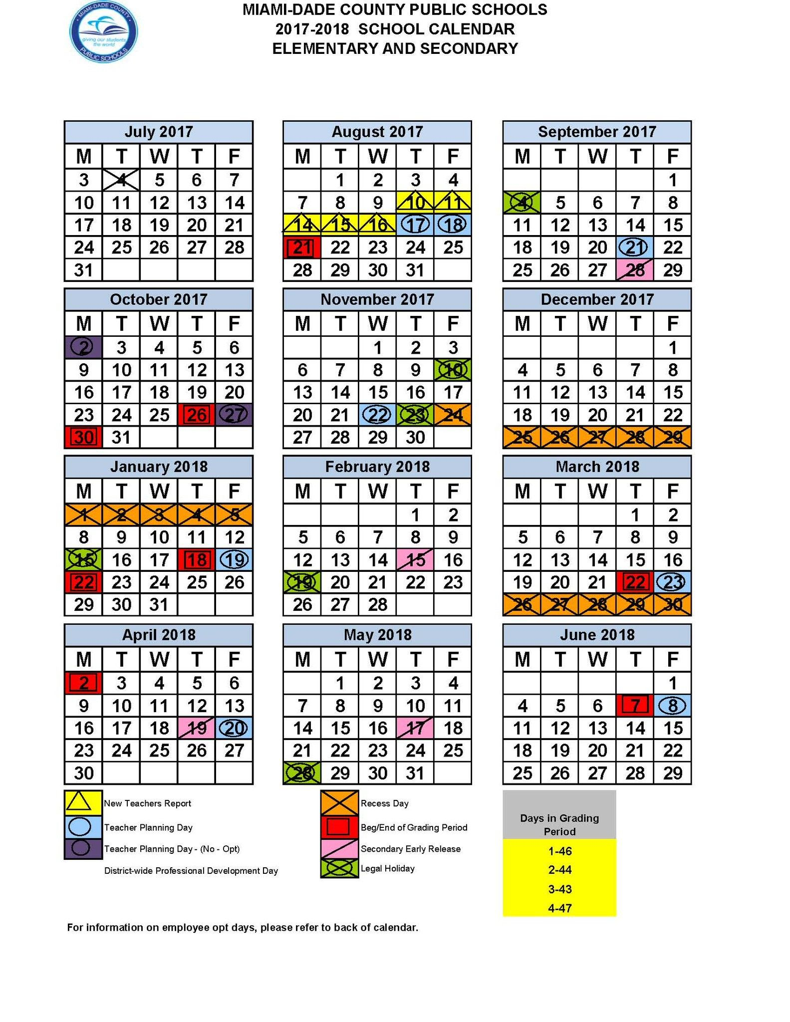 2020 And 2020 Miami Dade School Calendar Printable | Example Calendar