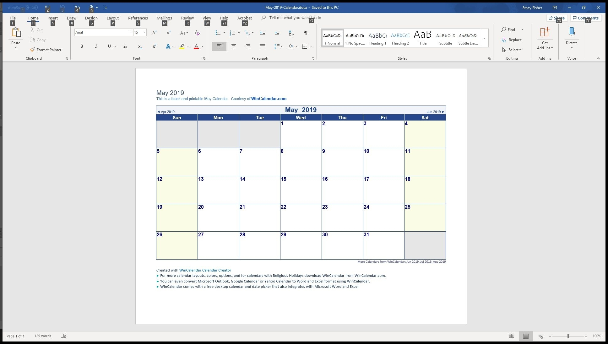Microsoft Word Can You Insert Calendar Template | Monthly