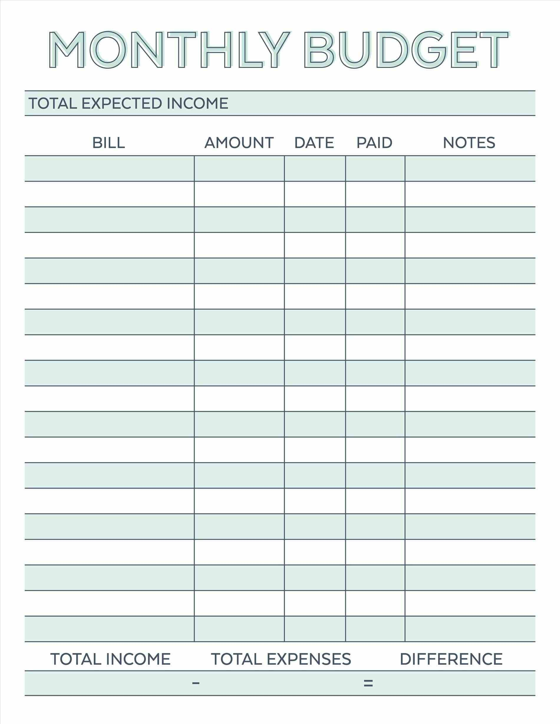 Monthly Bill Spreadsheet Template Free - Colona.rsd7