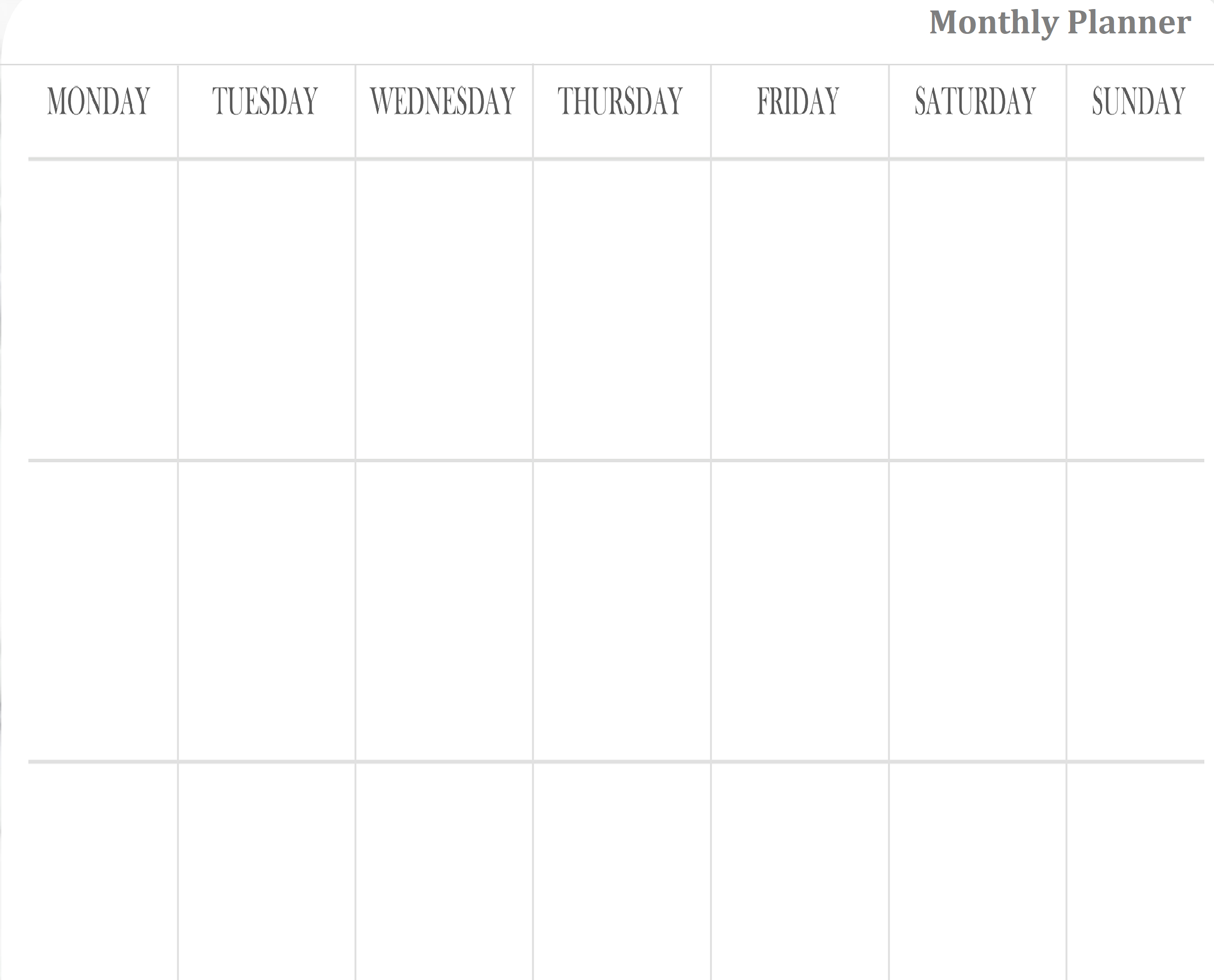 4 Month Planner Template | Example Calendar Printable