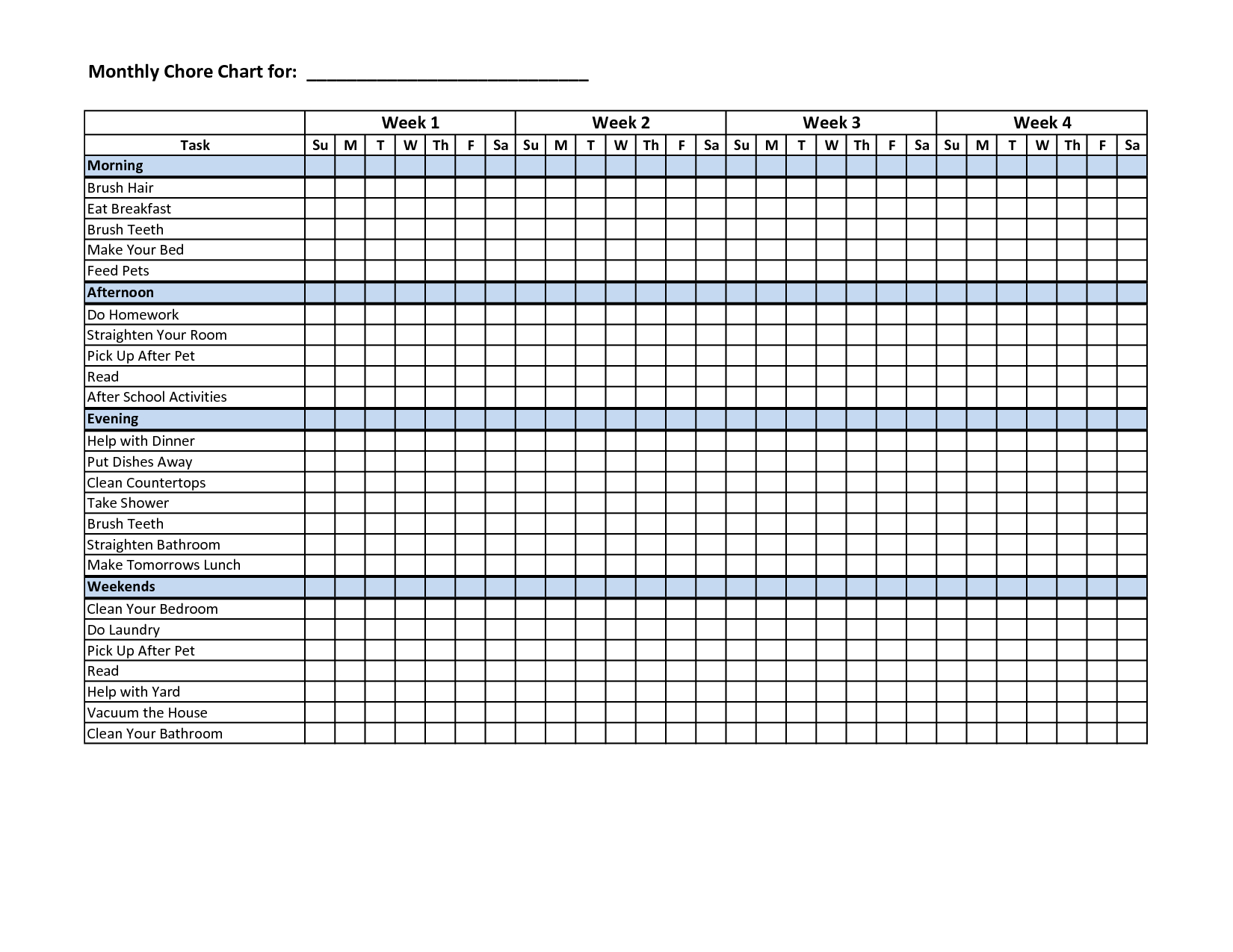 Mrs. Clean&#039;s Chore Chart For Kidscuiliqing | Chore Chart