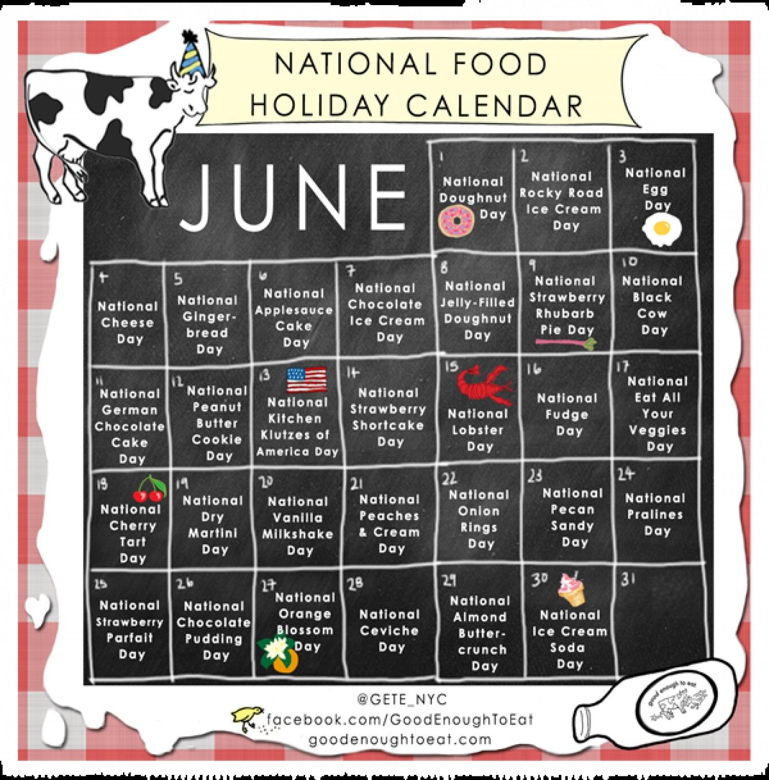 National Food Day Calendar Printable Printable Calendar 2018