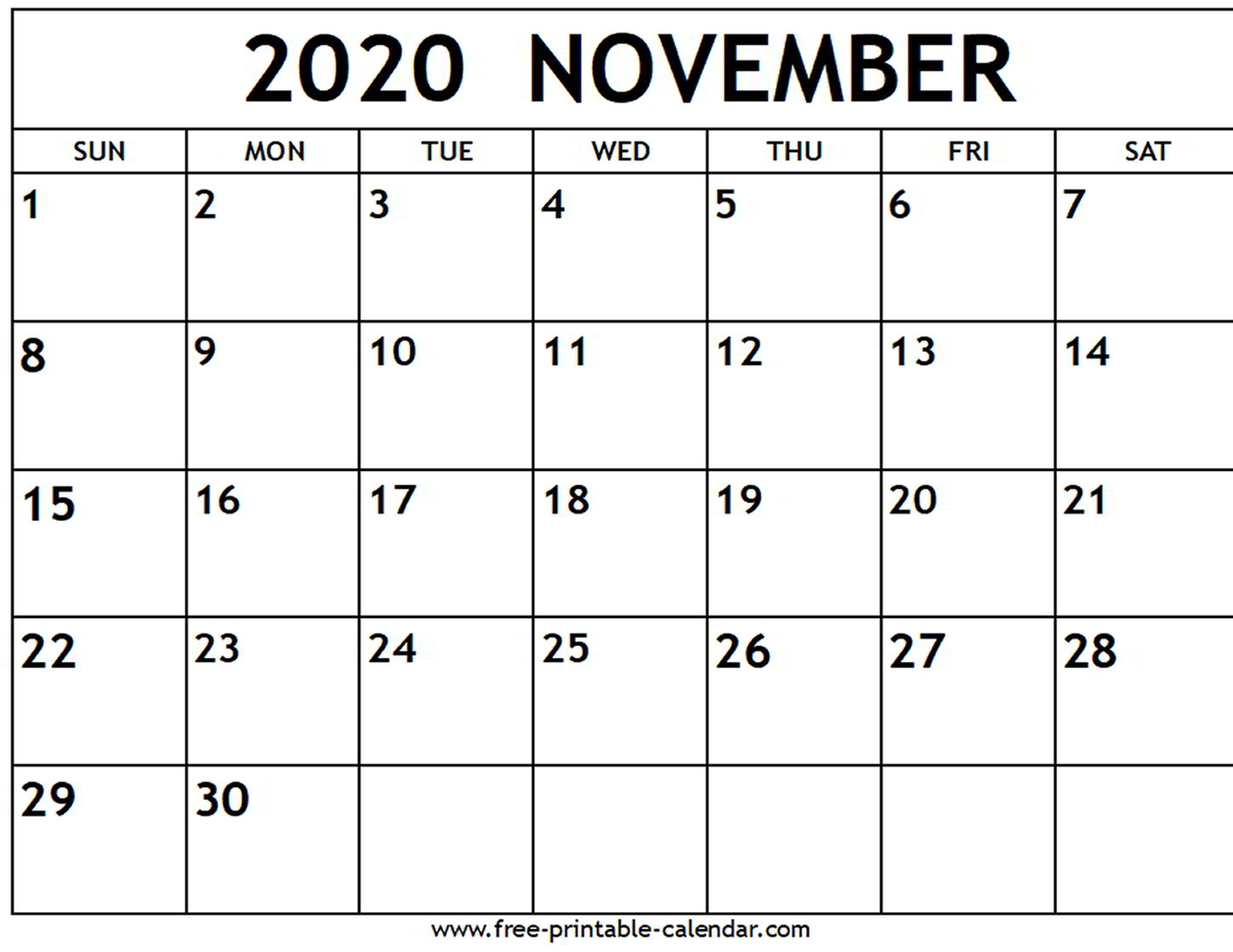 November November 2020 Calendar - Colona.rsd7