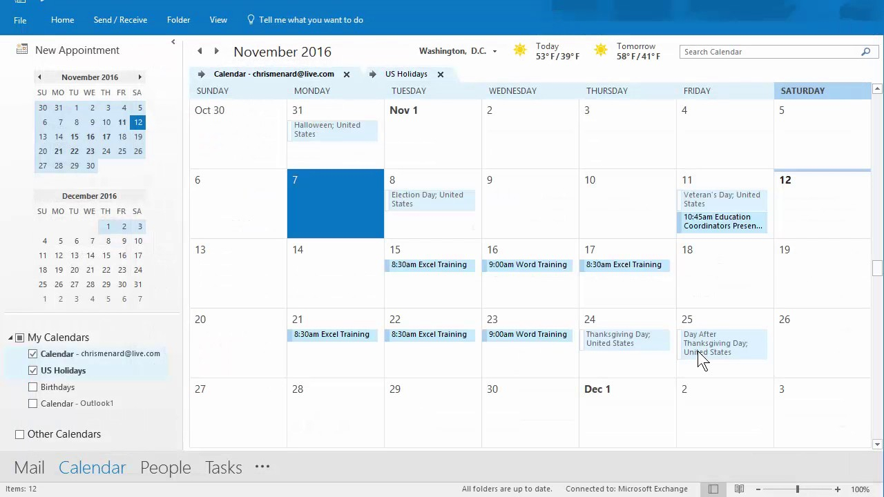 Outlook Calendar Priniting Assistant - 11/12/2016 - Troubleshooting Chris Menard