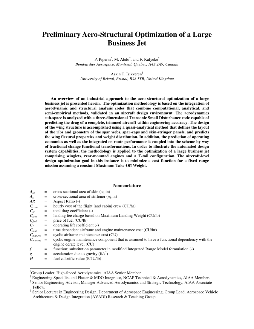 Pdf) Preliminary Aerostructural Optimization Of A Large