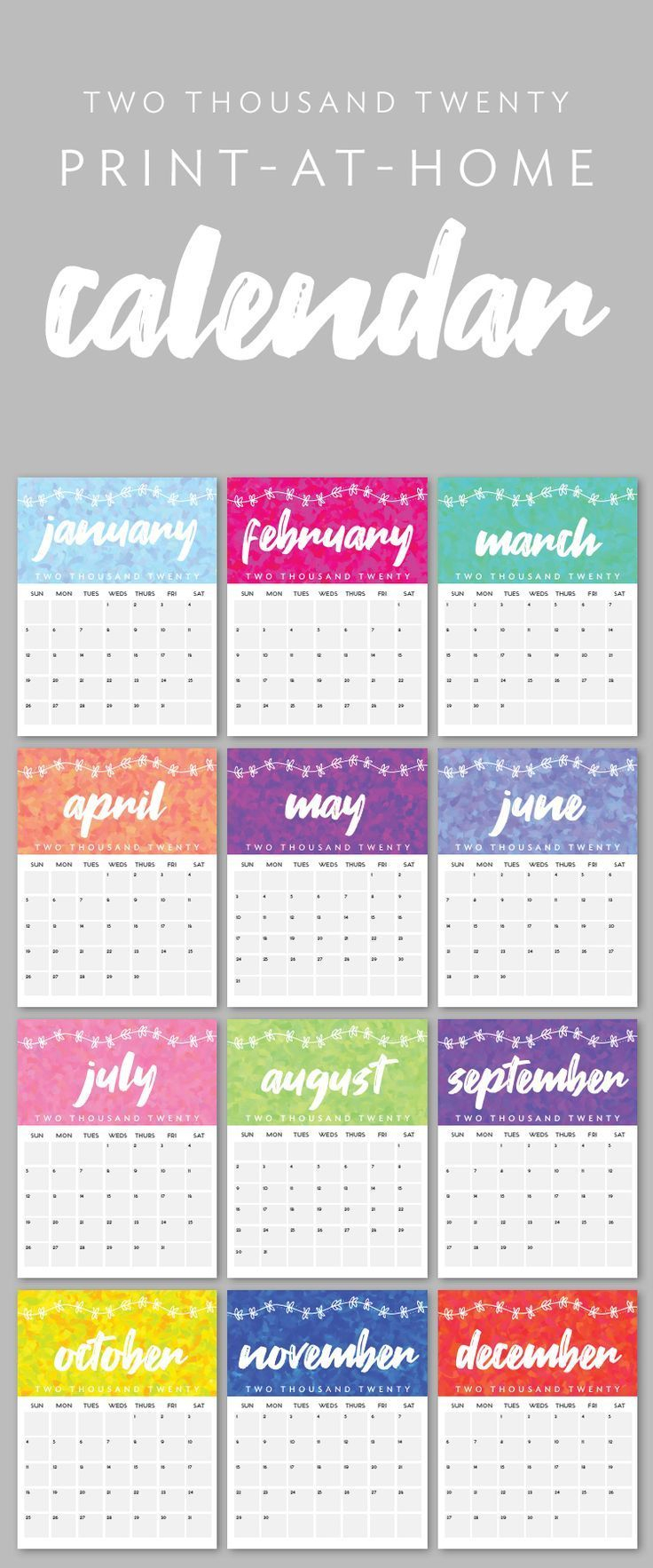Printable 2020 Calendar | Weekly Planner Printable
