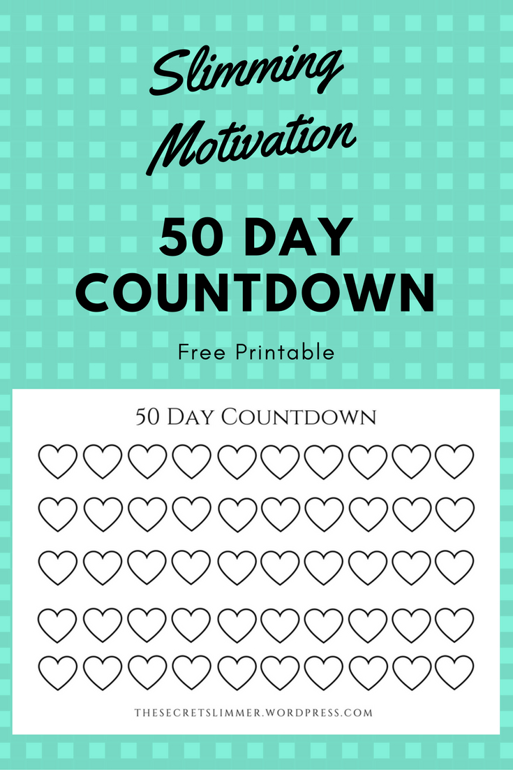 Printable: 50 Day Countdown | Day Countdown, Printables