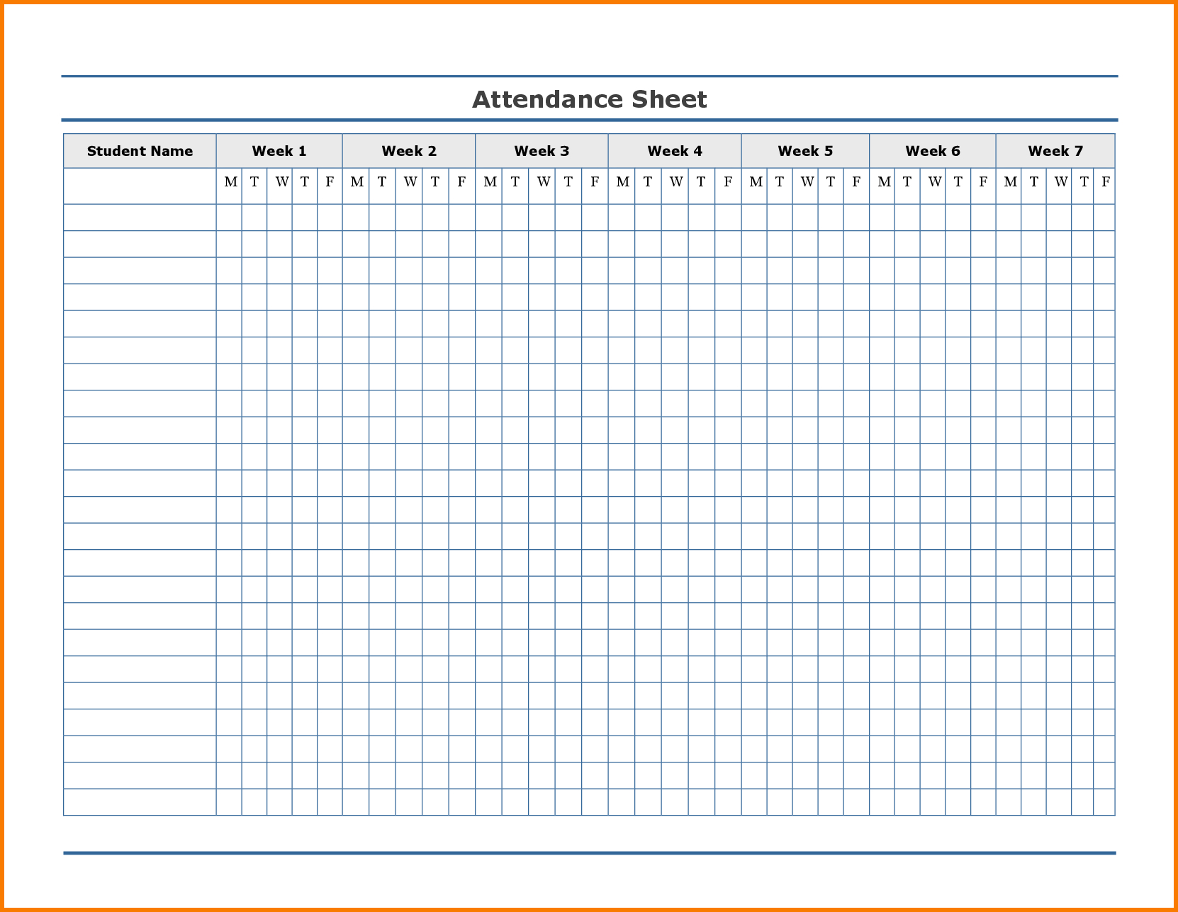 Printable Attendance Tracker | Attendance Sheet Template