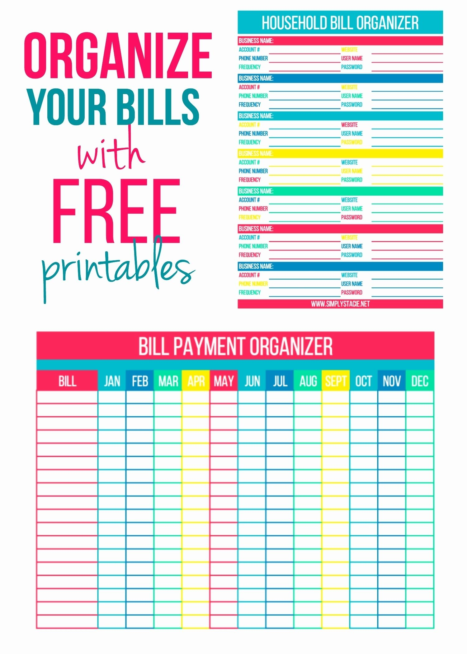 Printable Bill Organizer Spreadsheet Awesome Monthly Bills