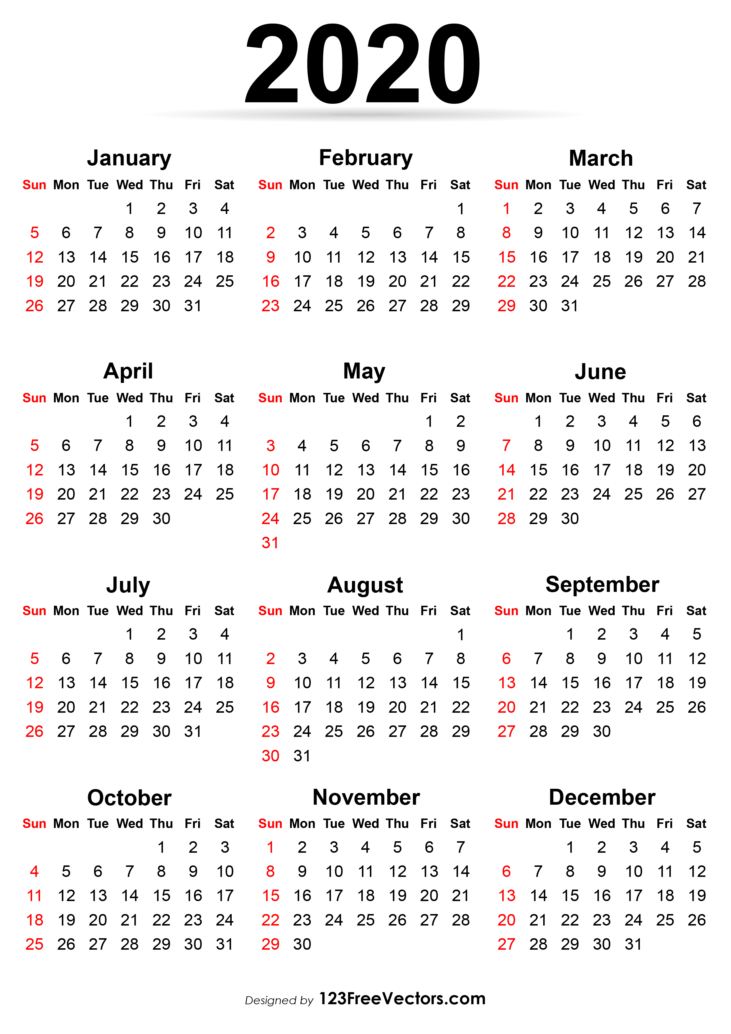 Printable Calendar From Friday 2020 