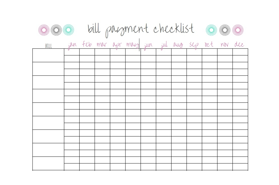 Printable Calendar For Bill Paying - Calendar Inspiration Design