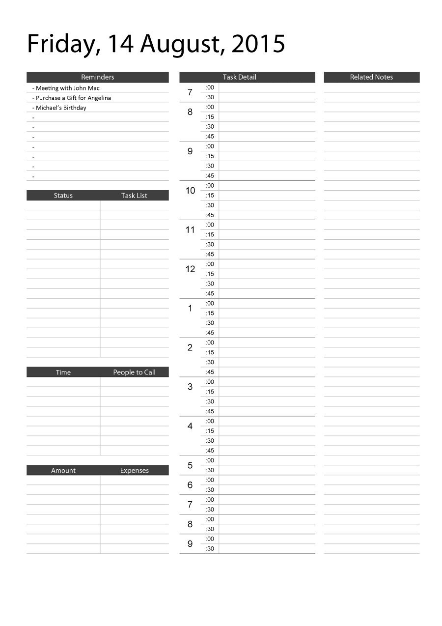 Printable Day Calendar - Tunu.redmini.co