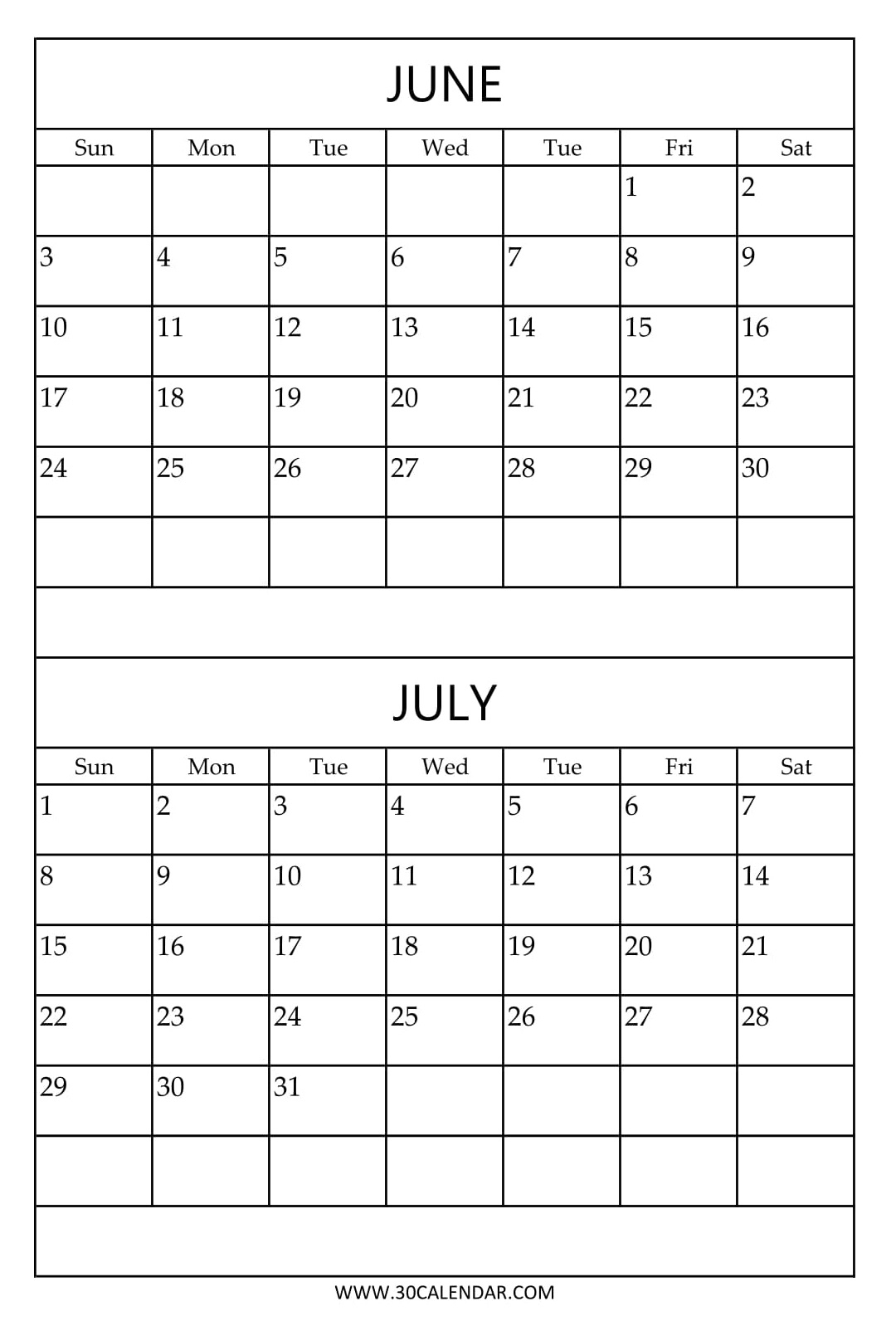 june july printable calendar example calendar printable