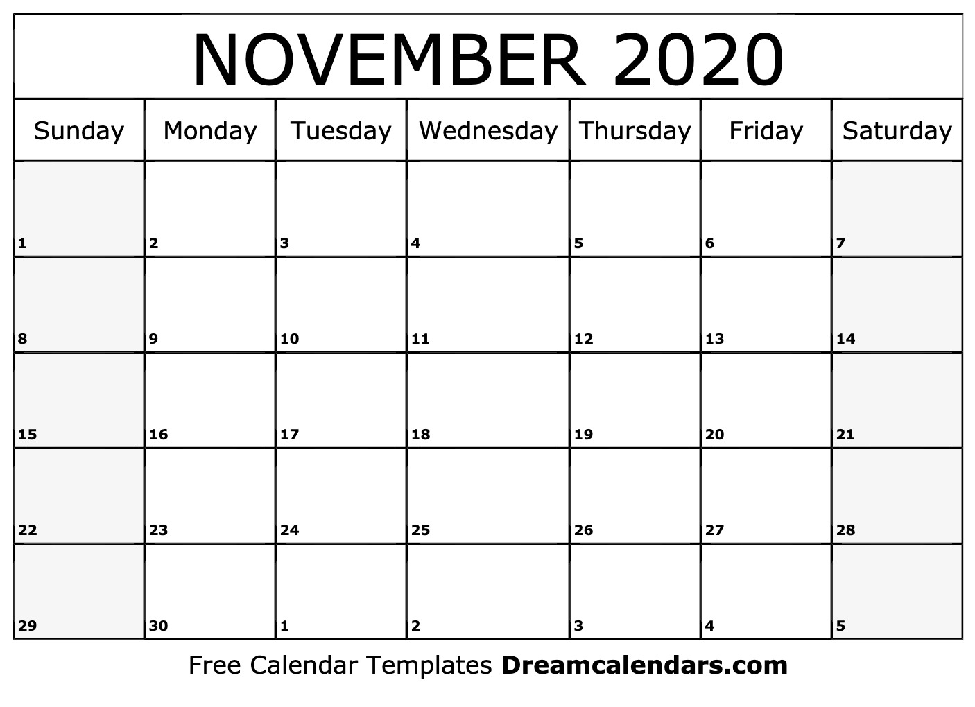 Printable November 2020 Calendar - Ko-Fi ❤️ Where Creators
