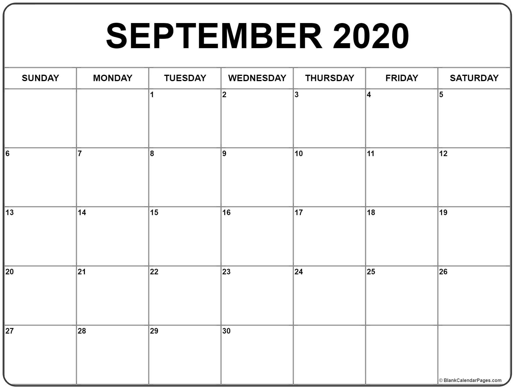 September 2020 Calendar 51 Calendar Templates Of 2020