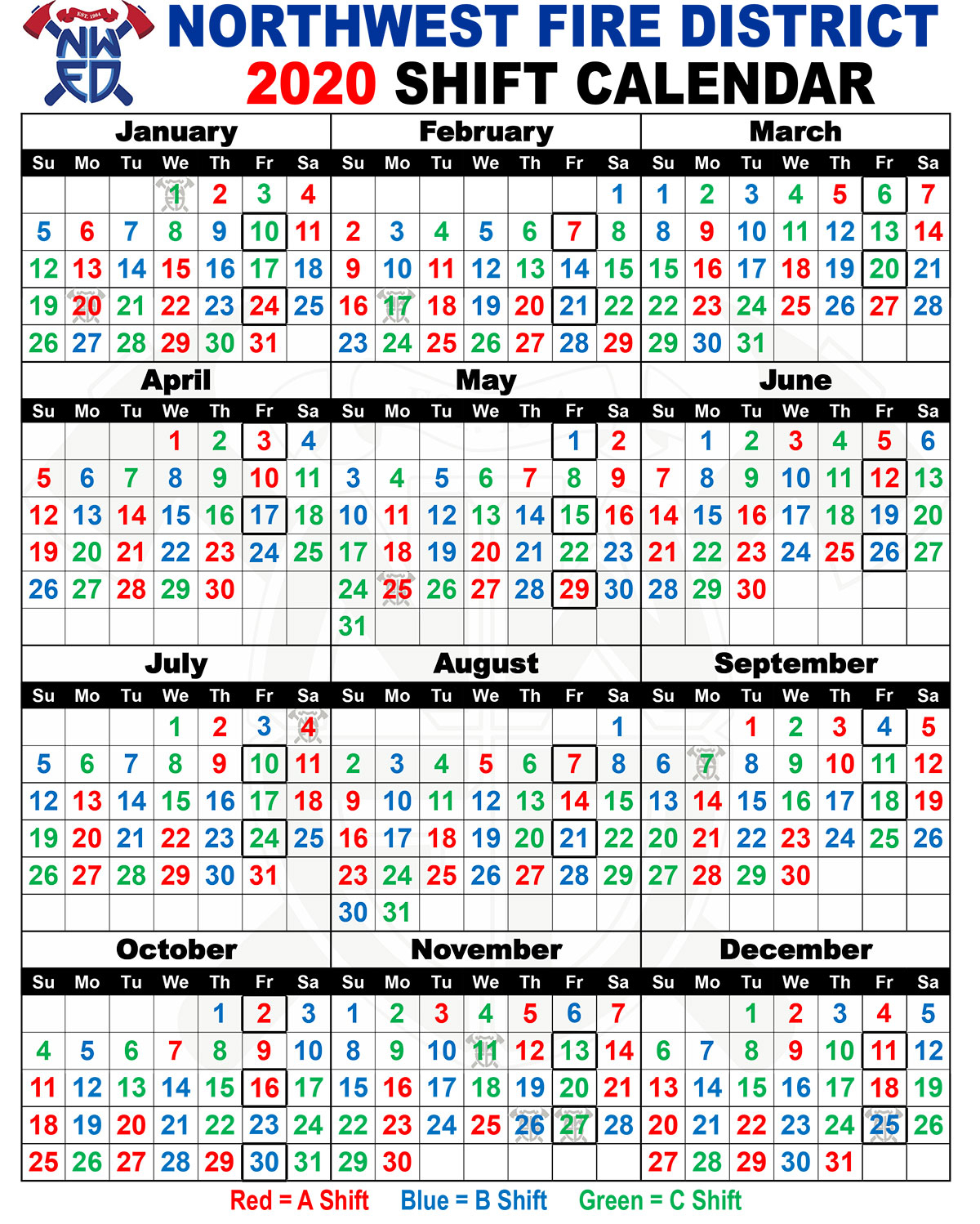 Shift Schedules | Northwest Fire District