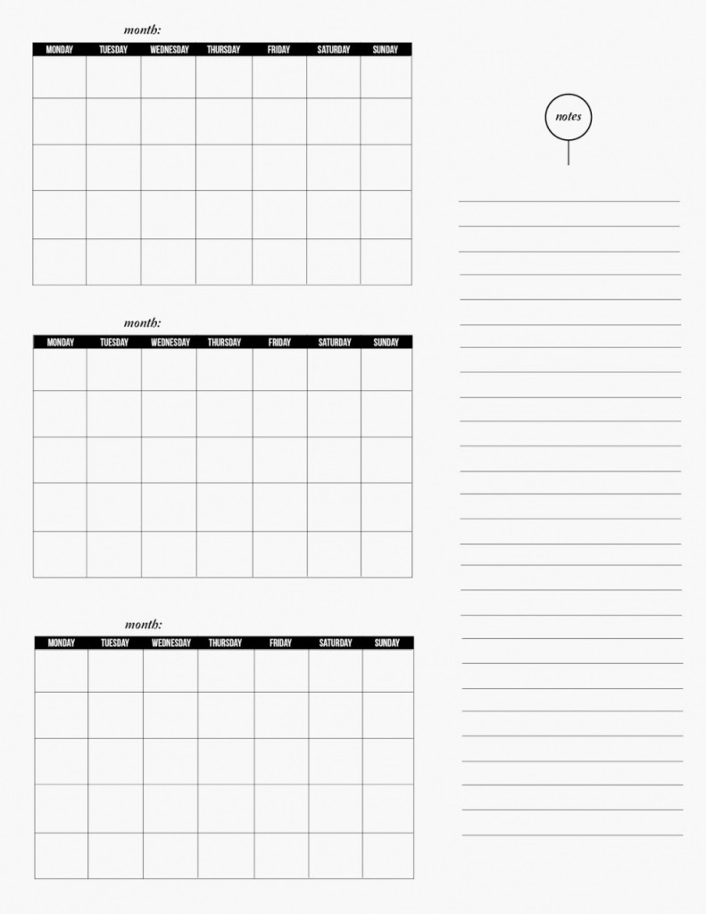 The Best 3 Month Printable Calendar | Audrey&#039;s Website