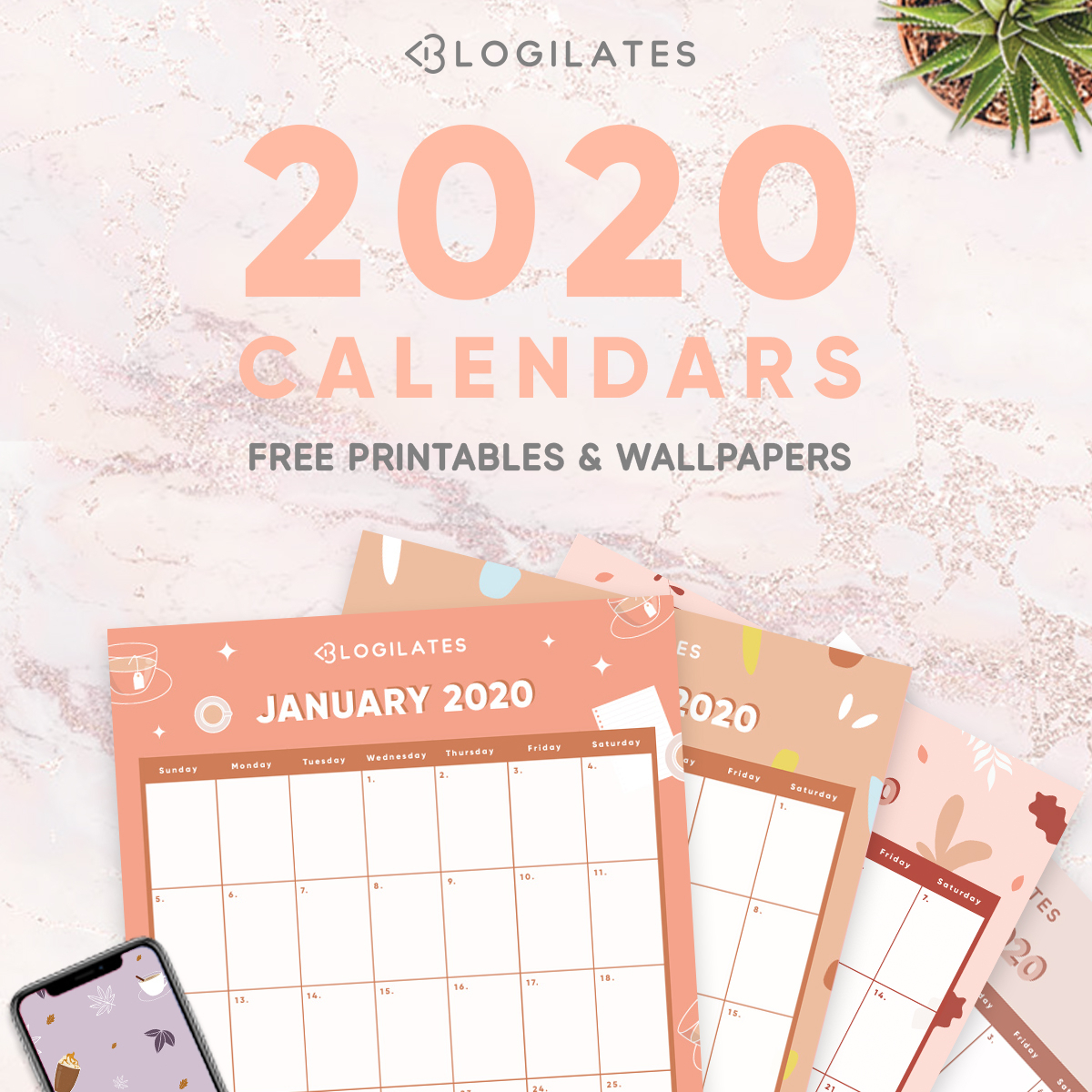 The Cutest 2020 Printable Calendars *free* – Blogilates