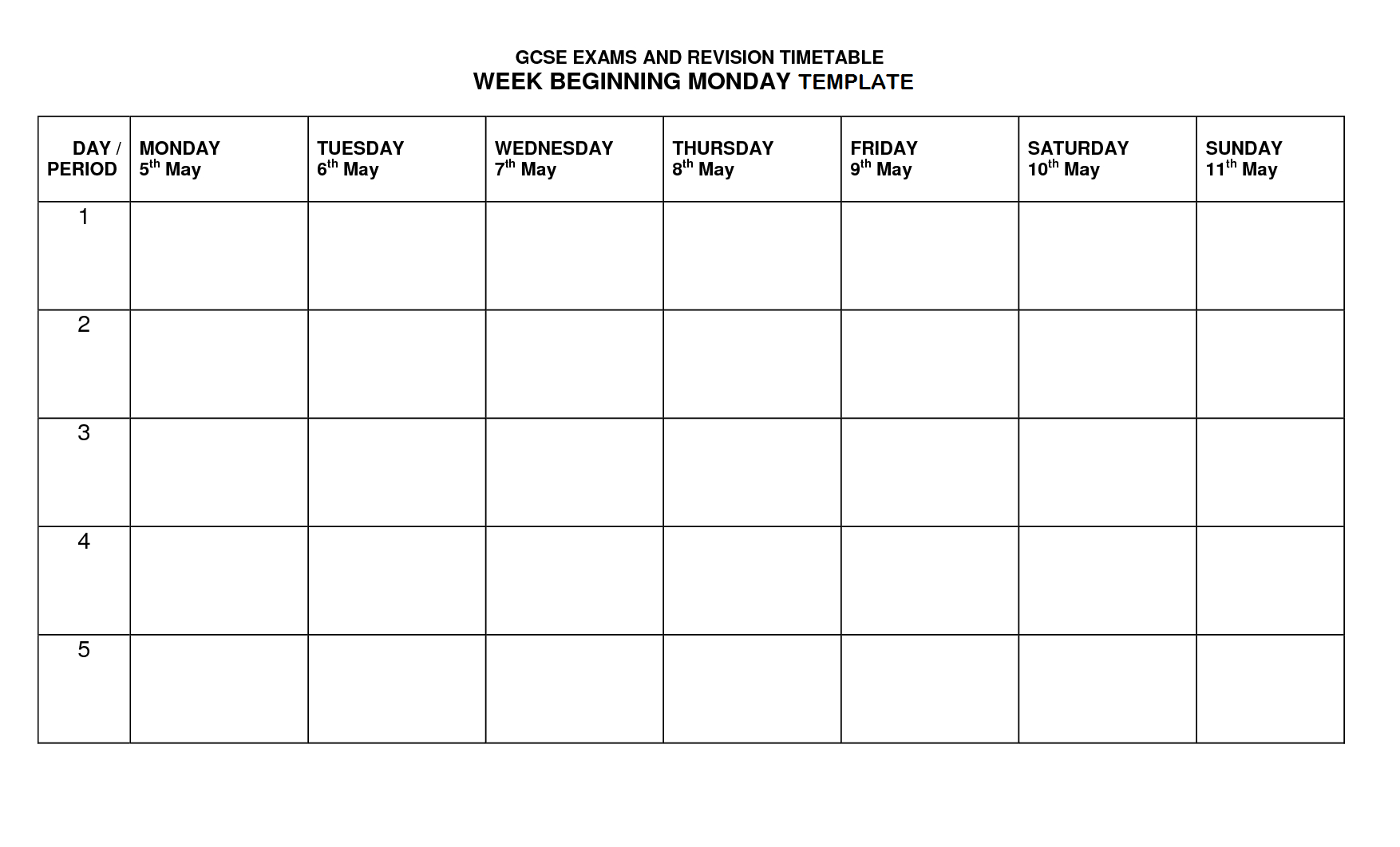 timetables to print